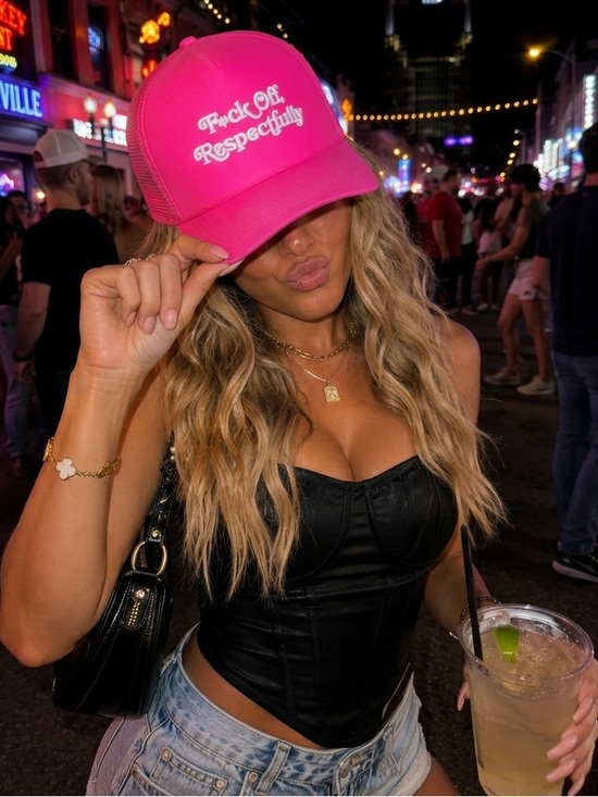 Zenana Outfitters Accessories - NWT Zenana "F*ck Off, Respectfully" Embroidered Mesh Trucker Hat - HOT PINK💗